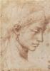 DISEGNO ARTISTICO MICHELANGELO TESTA FEMMINILE DI PROFILO