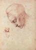 CARTOLINE DISEGNI MICHELANGELO STUDIO DI UNA TESTA - GALLERIA BUONARROTI
