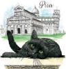 SHOPPER GATTO PISA NERO SDRAIATO