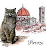 SHOPPER FIRENZE GATTO ORO SEDUTO
