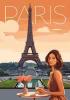 CARTA POSTER F.TO 50X70 - PARIGI TOUR EIFFEL VINTAGE