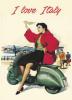CARTOLINA D'ARTE VINTAGE - I LOVE ITALY