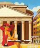 STAMPA VINTAGE 33X44 - ROMA PANTHEON