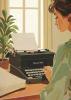 CARTOLINA D'ARTE VINTAGE - MACCHINA DA SCRIVERE
